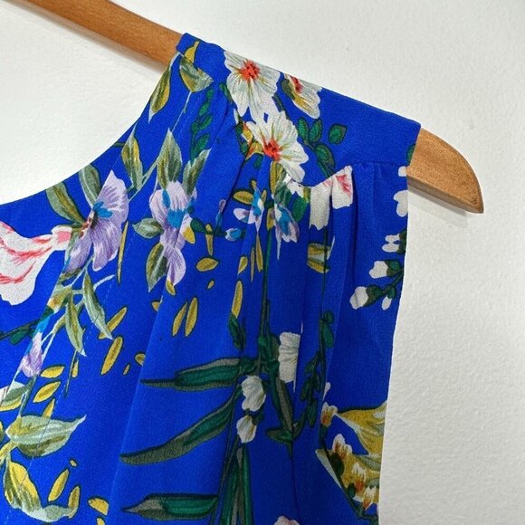 Yumi Kim Amalfi Coast Soho Mixer Silk Mini Wrap Dress Size XS Blue Floral Boho - Picture 3 of 10